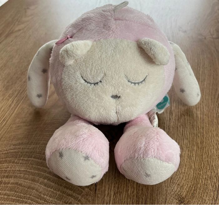Peluche MyHummy rose et blanche (bruits blancs) en parfait état avec piles neuves