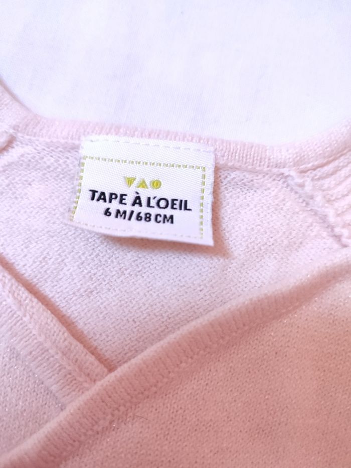 Gilet croisé bébé fille - 6 mois - Très bon état - Tape à l'oeil - photo numéro 4