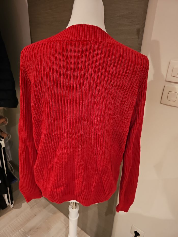 pull rouge Tommy Hilfiger maille torsadée femme M - photo numéro 3