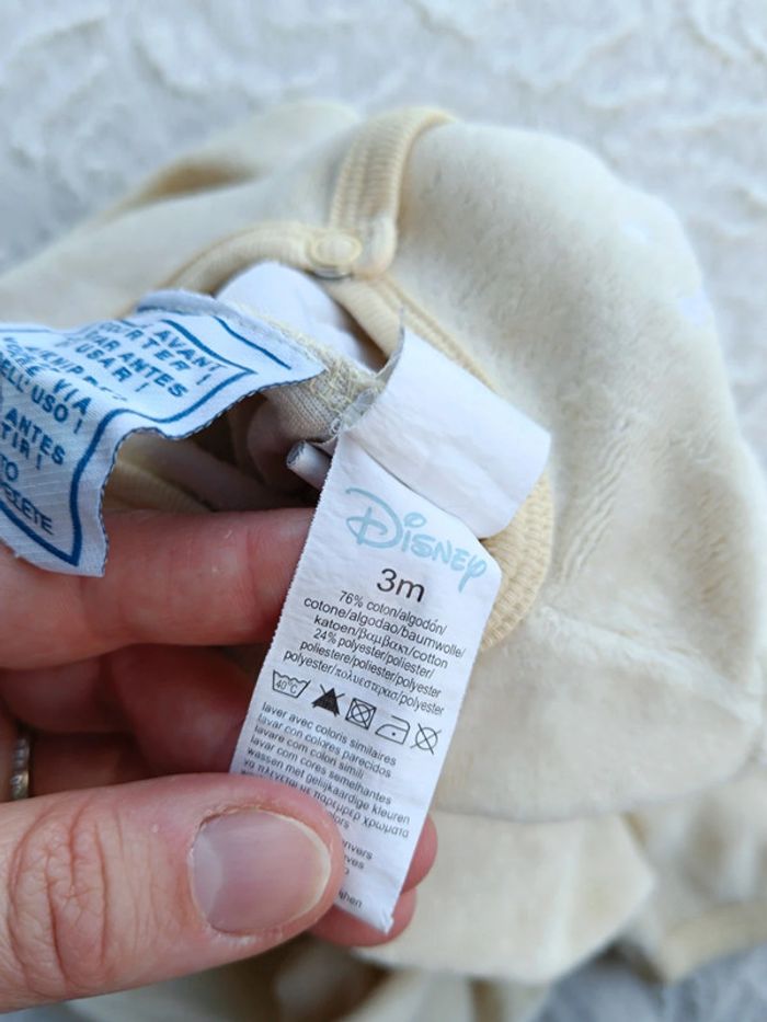 Pyjama grenouillère velours Mixte 3 mois Winnie l'ourson Disney Baby - photo numéro 6