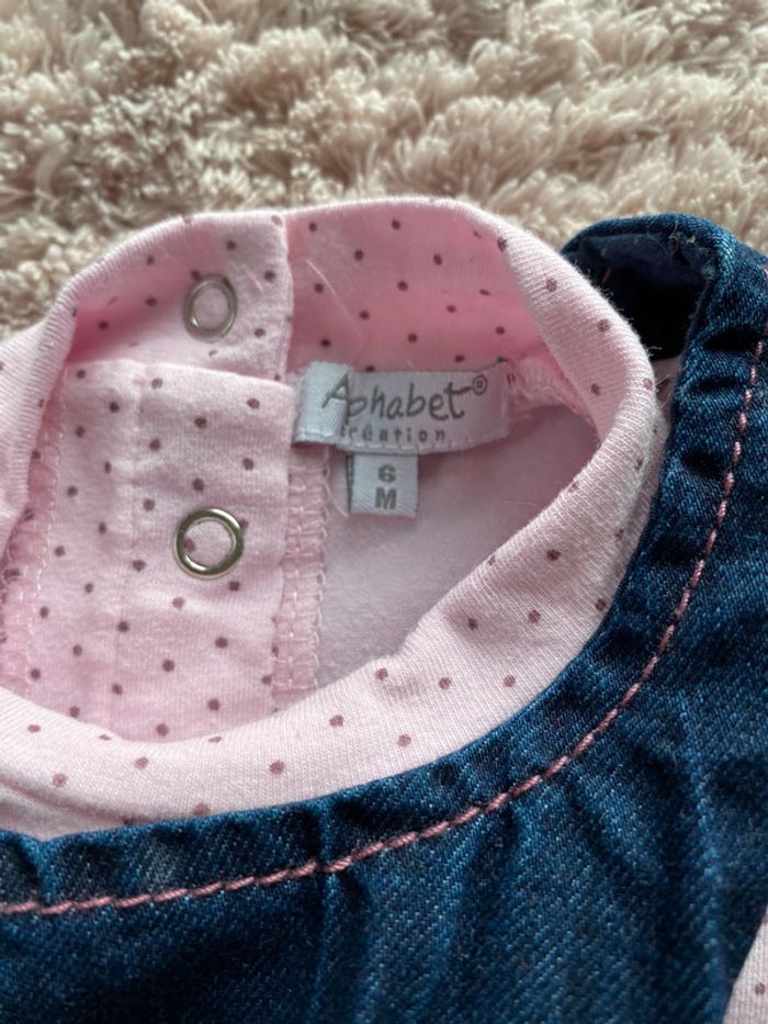 Robe en jeans avec tee-shirts Alphabet 6 mois - photo numéro 3