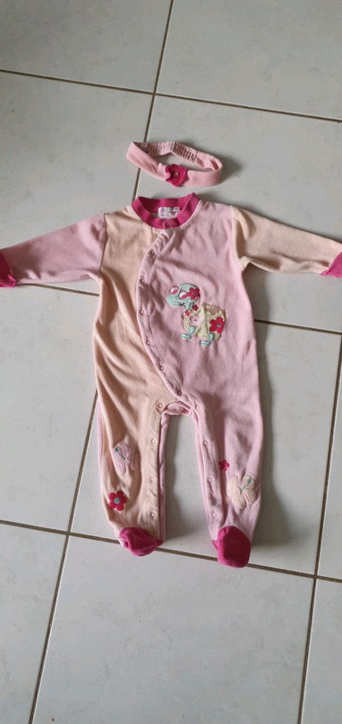 Pyjama et bandeau bébé fille 18 mois 81 cm BBF - photo numéro 3