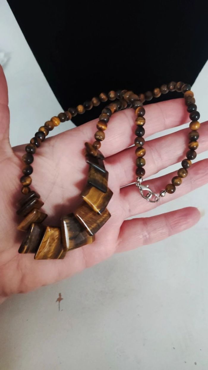 Collier en perles oeil de tigre - photo numéro 4