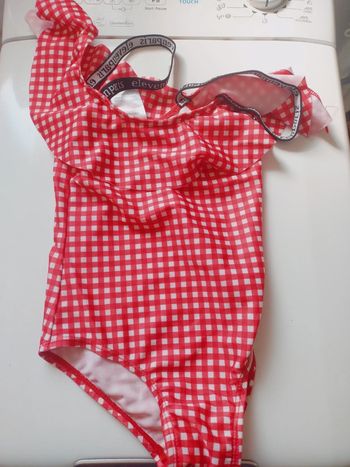 Maillot de bain rouge a carreaux Little eleven paris
