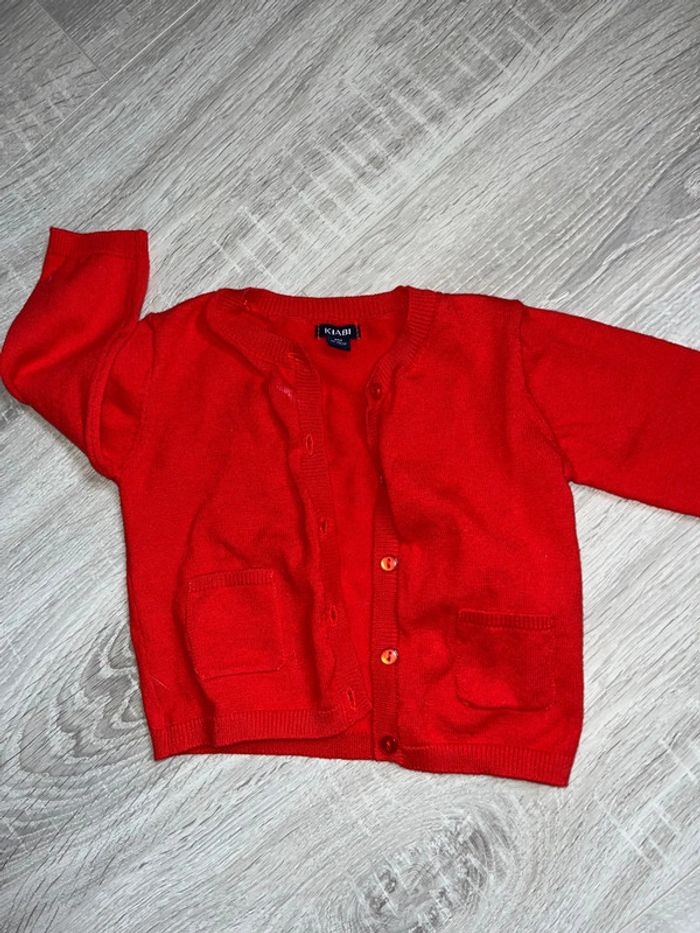 Gilet rouge fille 6 mois - photo numéro 2