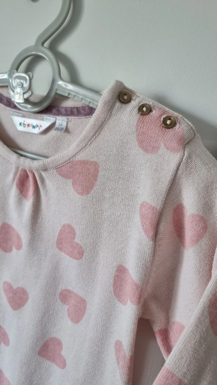 Pull fin kid kanai 3ans cœur rose - photo numéro 5