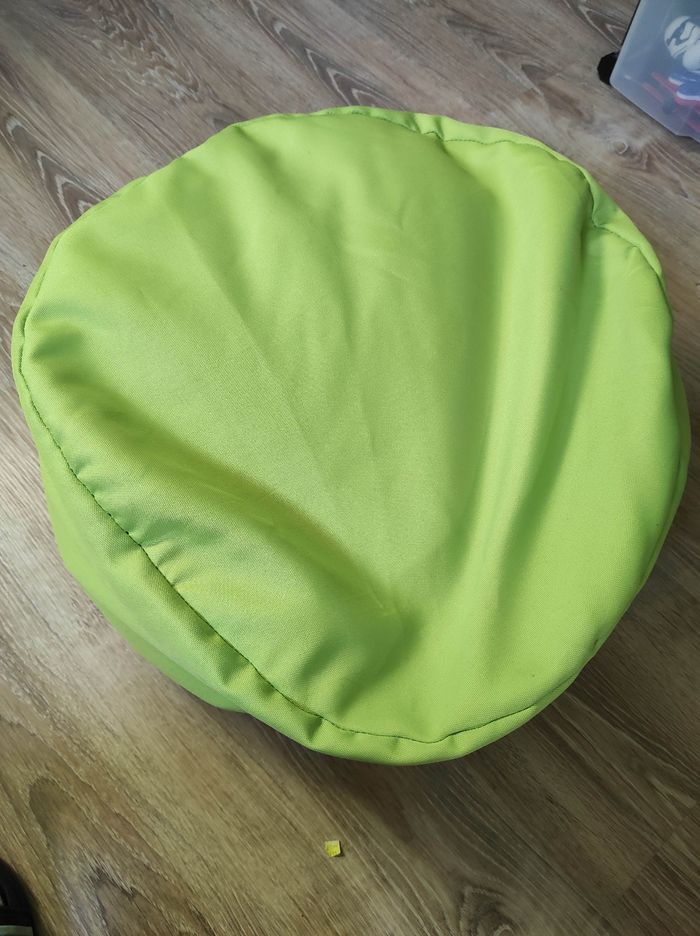 Pouf rond vert anis - photo numéro 2