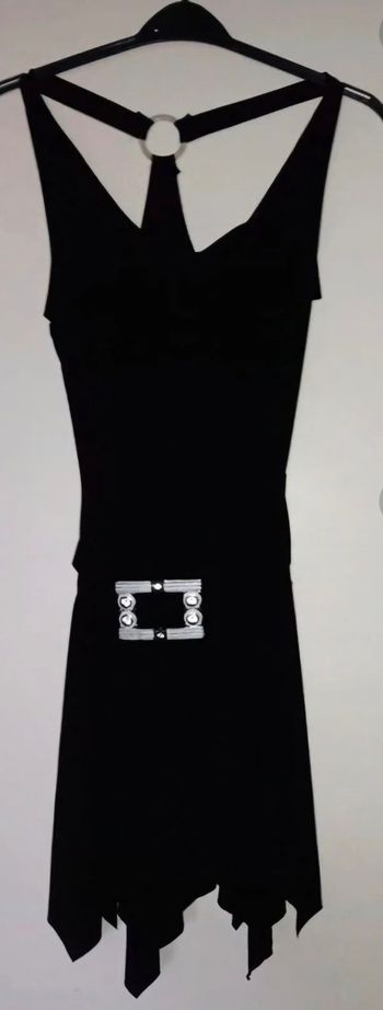 Robe de soirée noire chic - Taille L - Détails strass et dos travaillé