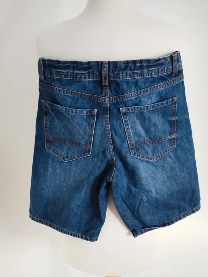 Bermuda en jean bleu regular Kiabi taille 12 ans - photo numéro 2