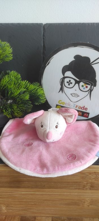 Doudou Souris Plate Rose Sucre d'Orge doudou spirale marron ancien vintage