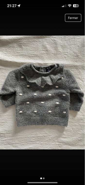 Pull bebe fille Kiabi 3 mois