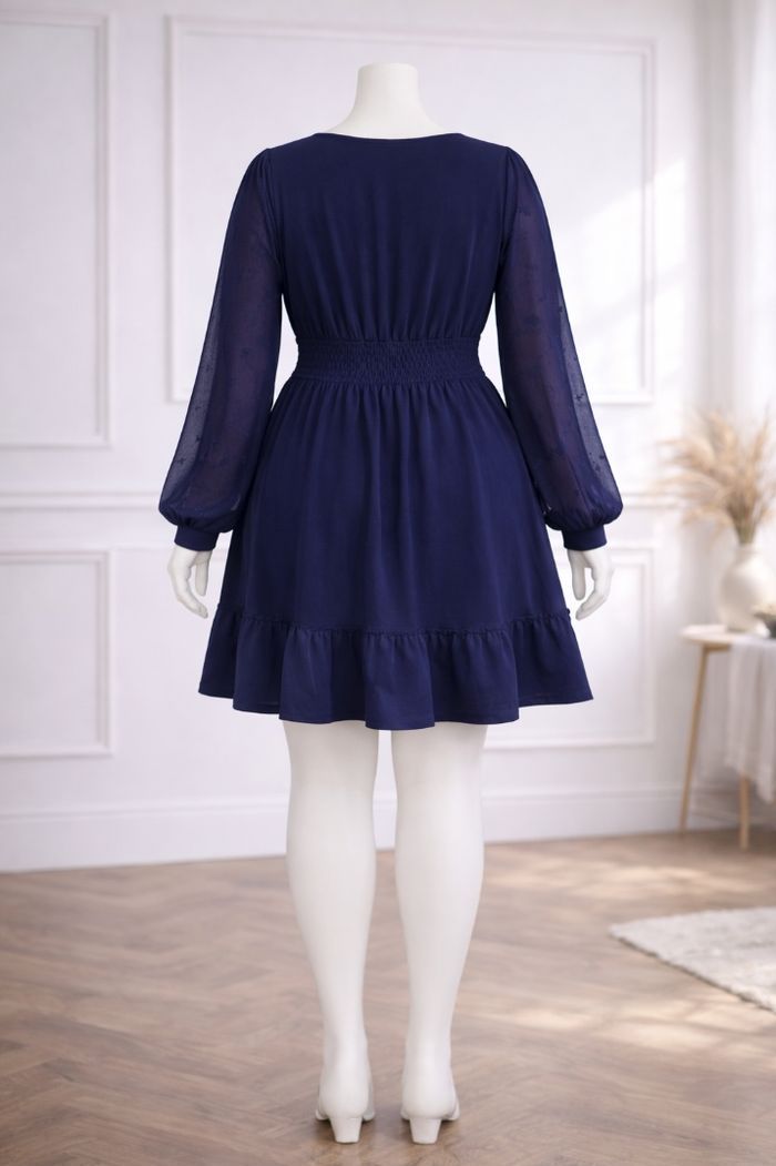 Robe manches longues bohème chic bleue marine Femme taille 54 marque Asos 💍 - photo numéro 5