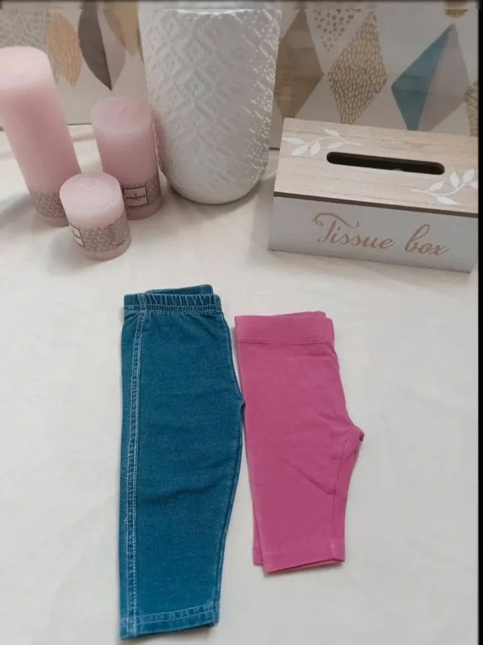 Lot de 2 leggings fille 6 mois