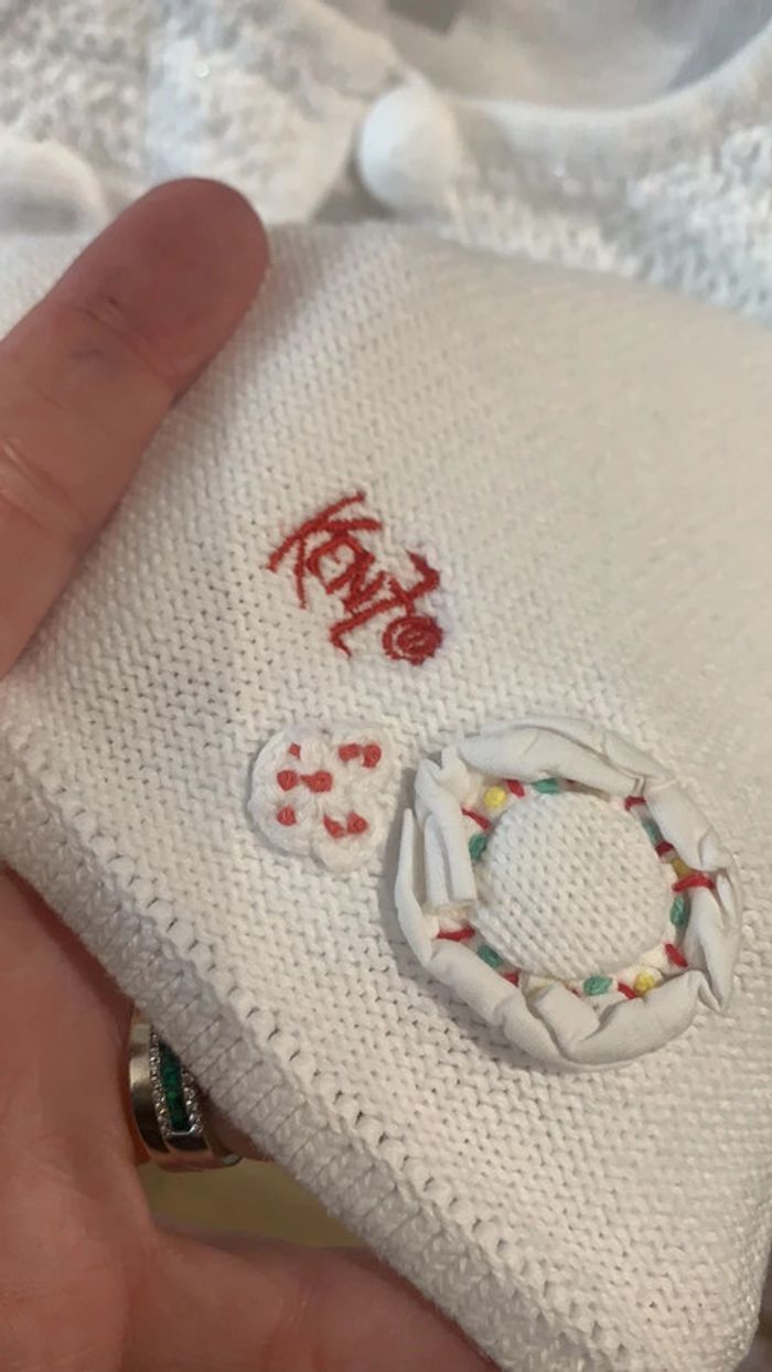 Gilet court KENZO blanc 3 ans - photo numéro 3