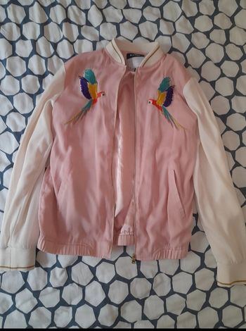 Veste bomber rose perroquet