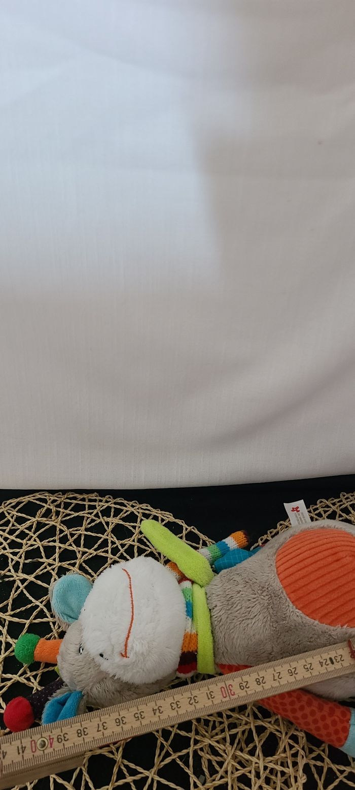 Peluche girafe NICOTOY Zoé longues jambes gris rond multicolore - photo numéro 4