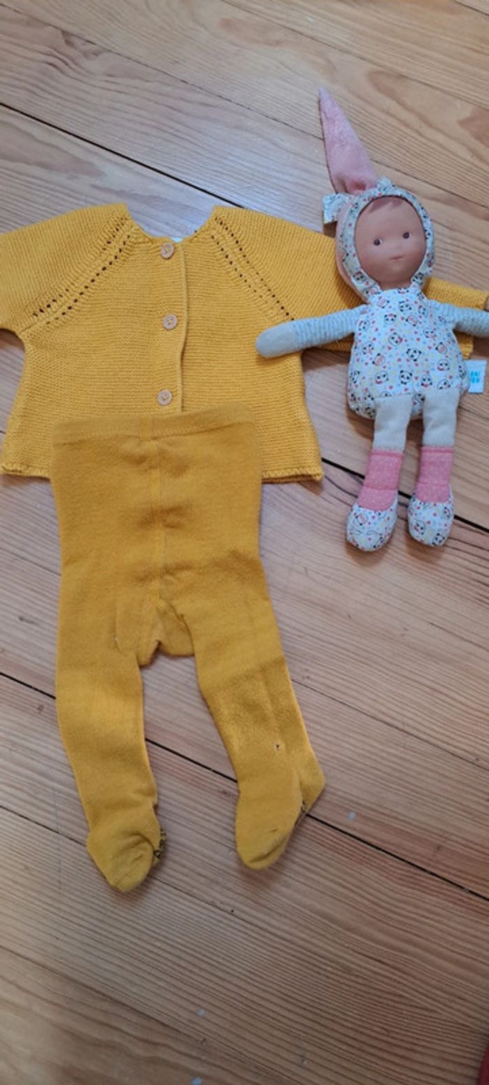 Ensemble gilet et collants bébé