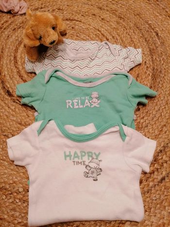 Lot de 3 body manches courtes 12M