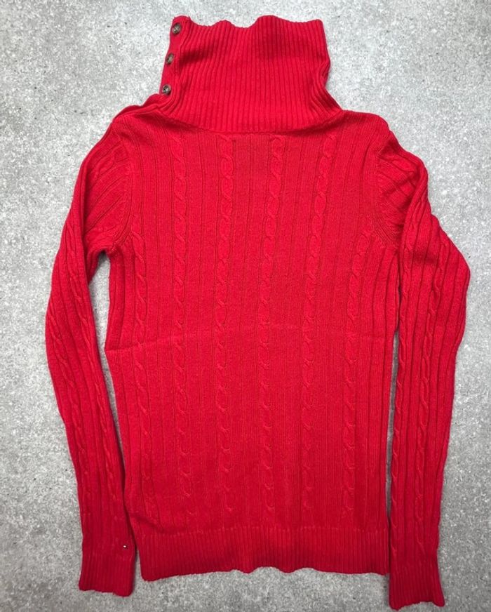 🧥 Pull rouge à col roulé torsadéTommy Hilfiger taille M 🧥 - photo numéro 4