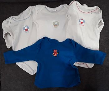 Lot de 4 body manches longues - 6 mois