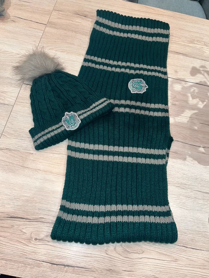 Bonnet et tour de coup snood Serpentard Harry Potter