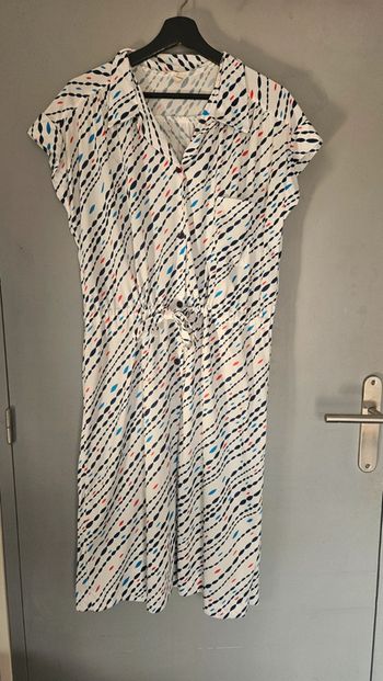 Robe vintage imprimée- Taille 52- Fabriquée en France