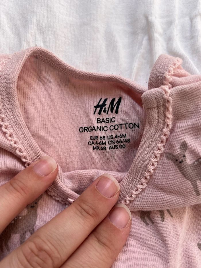 Lot 2 bodies H&M cotons bébé 4-6 mois - photo numéro 4