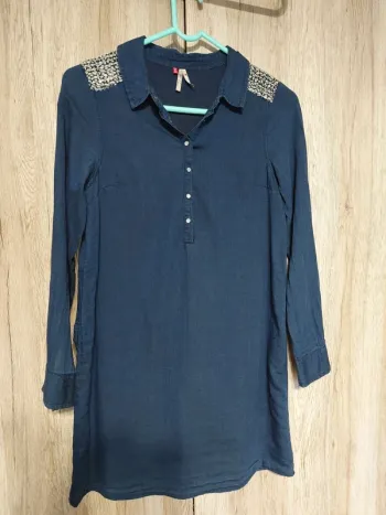 Robe tunique jeans strass