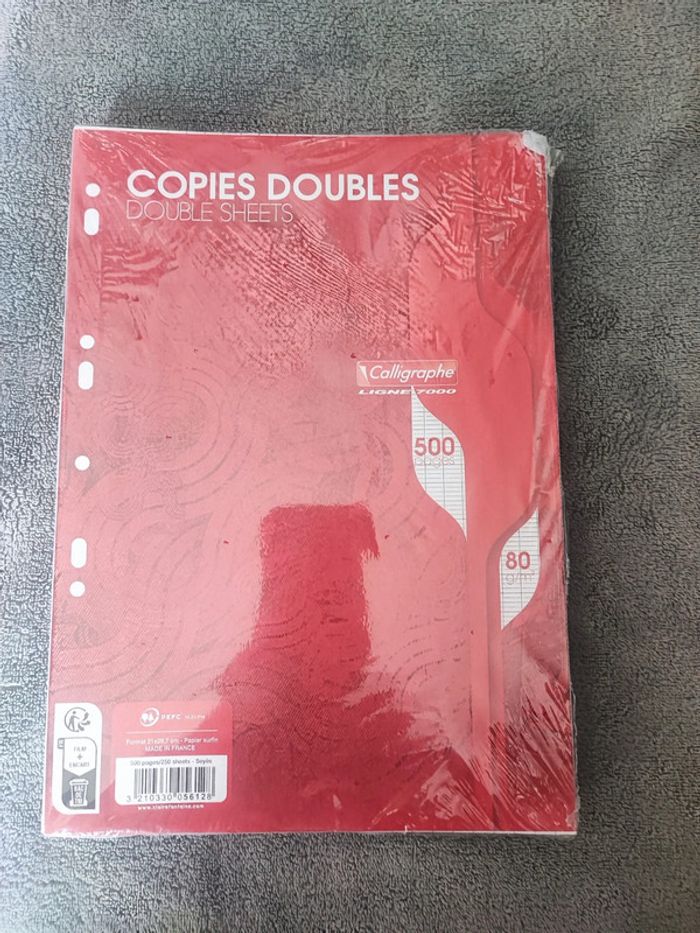 Paquet de copies doubles Calligraphe