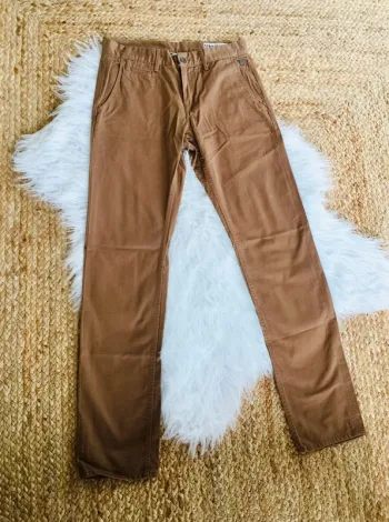 Pantalon chino marron/camel homme