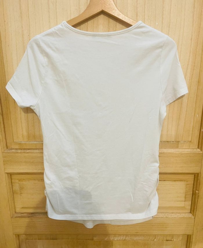 T-shirt manches courtes blanc uni basique simple taille 38 - photo numéro 8