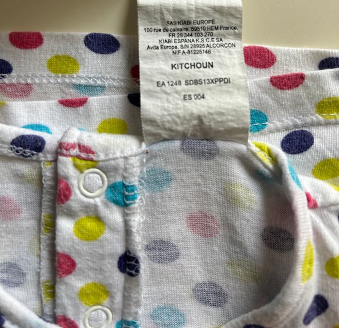 Tee-shirt à pois multicolor et noeud taille 6 mois - photo numéro 4