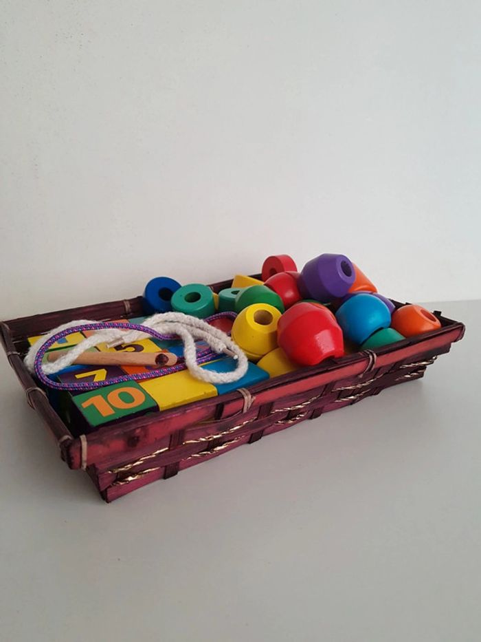 Panier chiffres et perles jumbo en bois - photo numéro 18