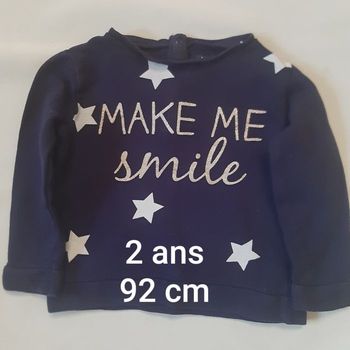 sweat bleu marine fille - étoiles - Kiabi - 2 ans - 92 cm