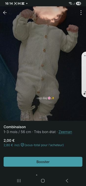 Salopette beige 1-3 mois