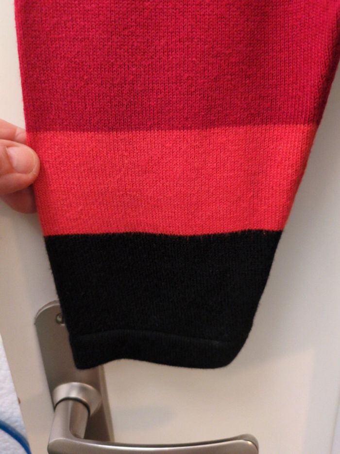 Pull coton vintage rouge et noir Christine Laure 3 - photo numéro 3