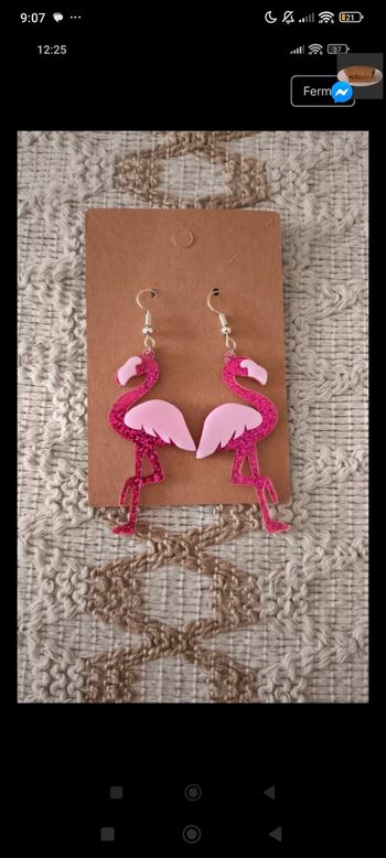 Boucles d'oreilles flamant rose