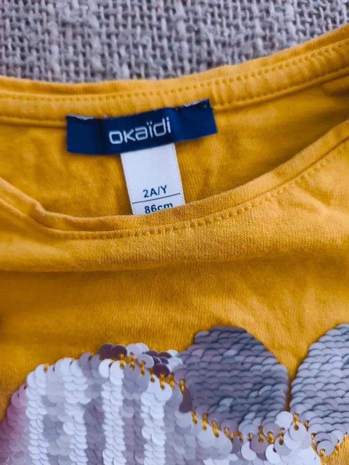 T-shirt manches longues 2 ans Okaïdi excellent état - photo numéro 3