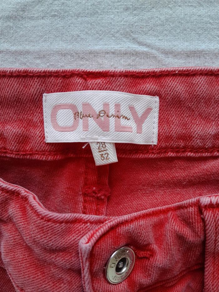 Jean taille haute rouge clair Only 28/32 - photo numéro 4