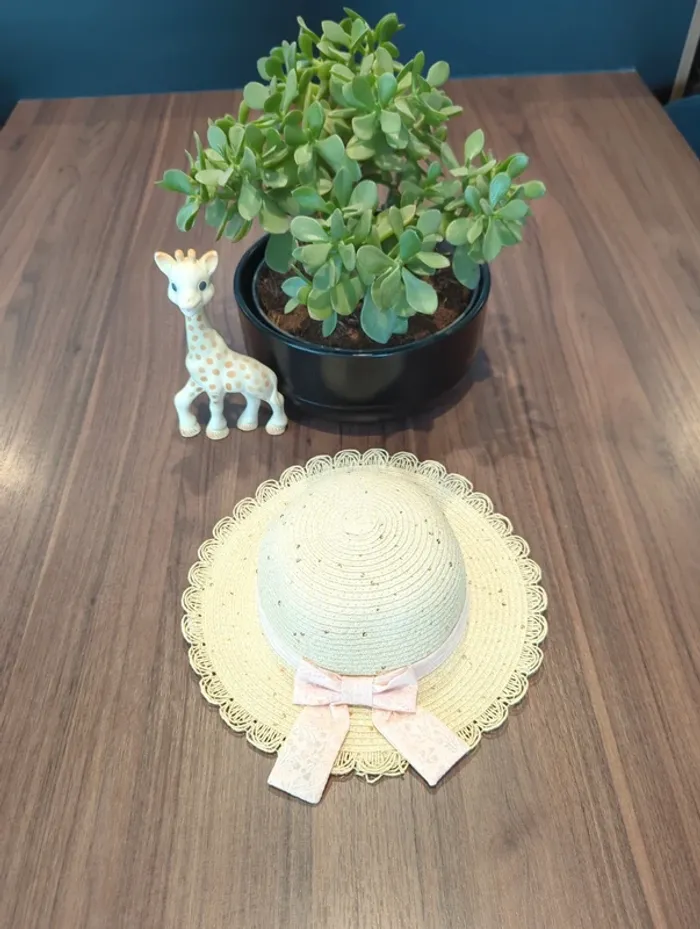 Chapeau bébé nœud rose - photo numéro 2