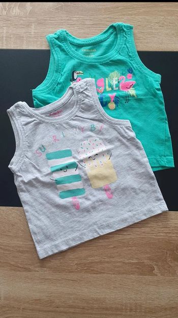 Lot de 2 débardeurs 6-9 mois
