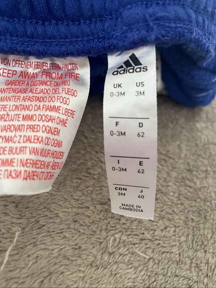 Ensemble Adidas bébé 0-3M bleu et gris - photo numéro 7