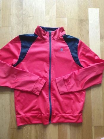 Sweat zippé sans capuche 14 ans decathlon rouge et noir