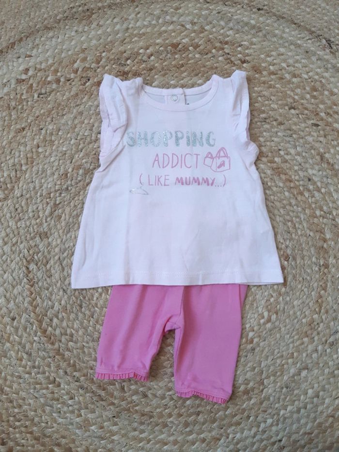 Ensemble haut sans manches et legging 3 mois