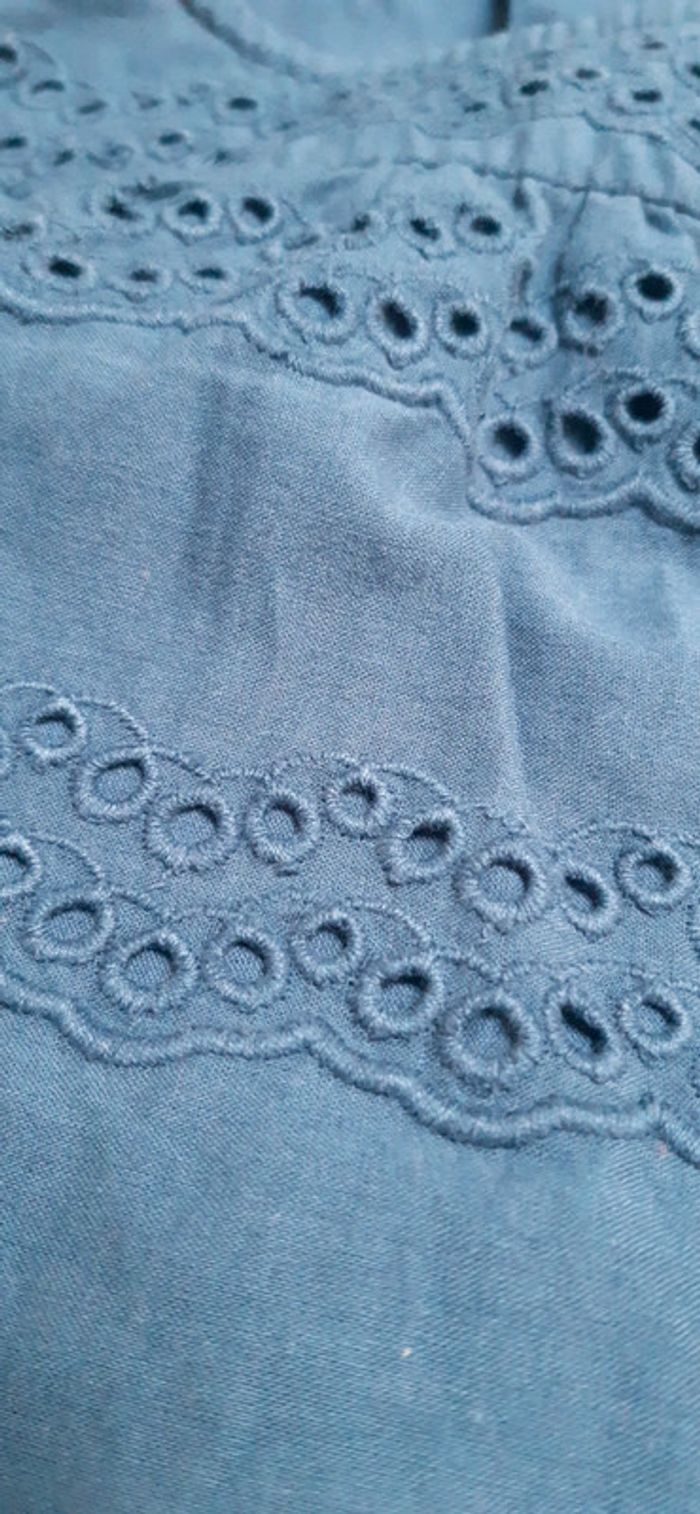 Robe bleu marine broderie Cyrillus 24 mois - photo numéro 2