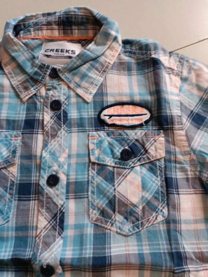 Chemise Creeks rayée bleu blanc 10 ans - photo numéro 2