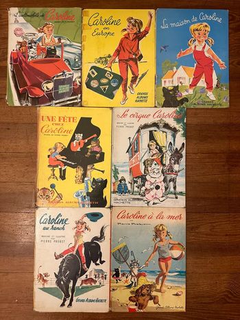Lot de 7 livres anciens Caroline Pierre Probst Grands Albums Hachette collection bd vintage