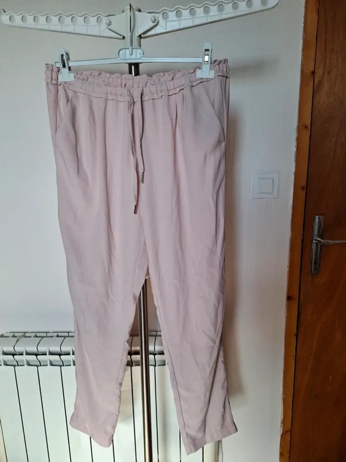 Pantalon leger femme léger kiabi taille 42 rose pale