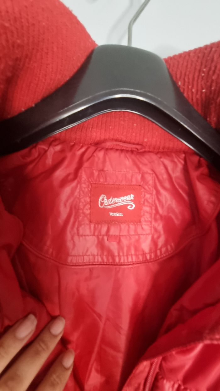 Manteau doudoune rouge matelassé avec capuche taille L - photo numéro 5
