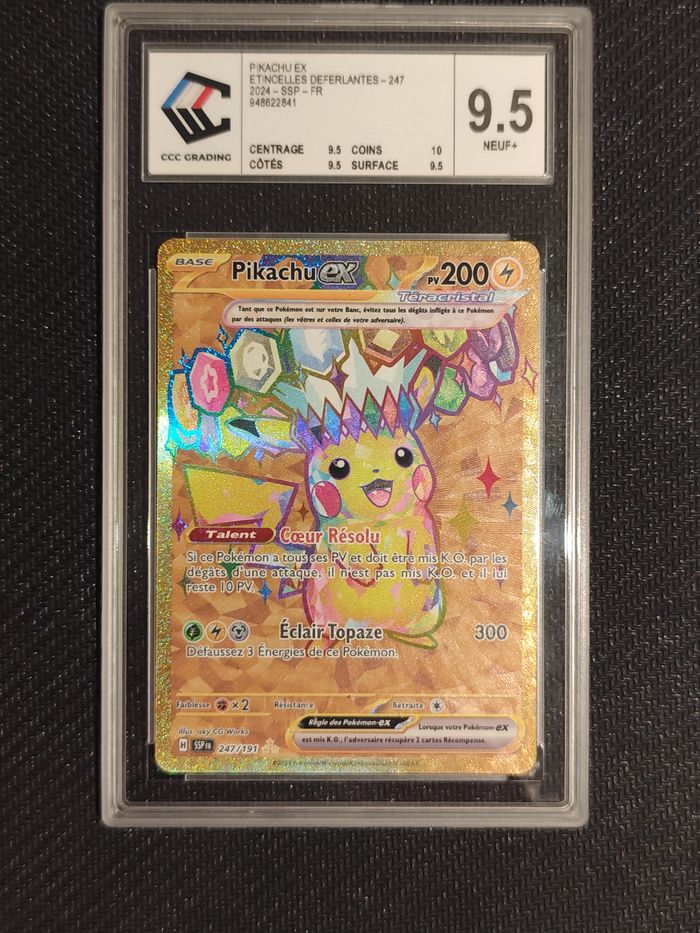 Cartes Pokémon gardée CCC 9.5 pikachu étincelle déferlante